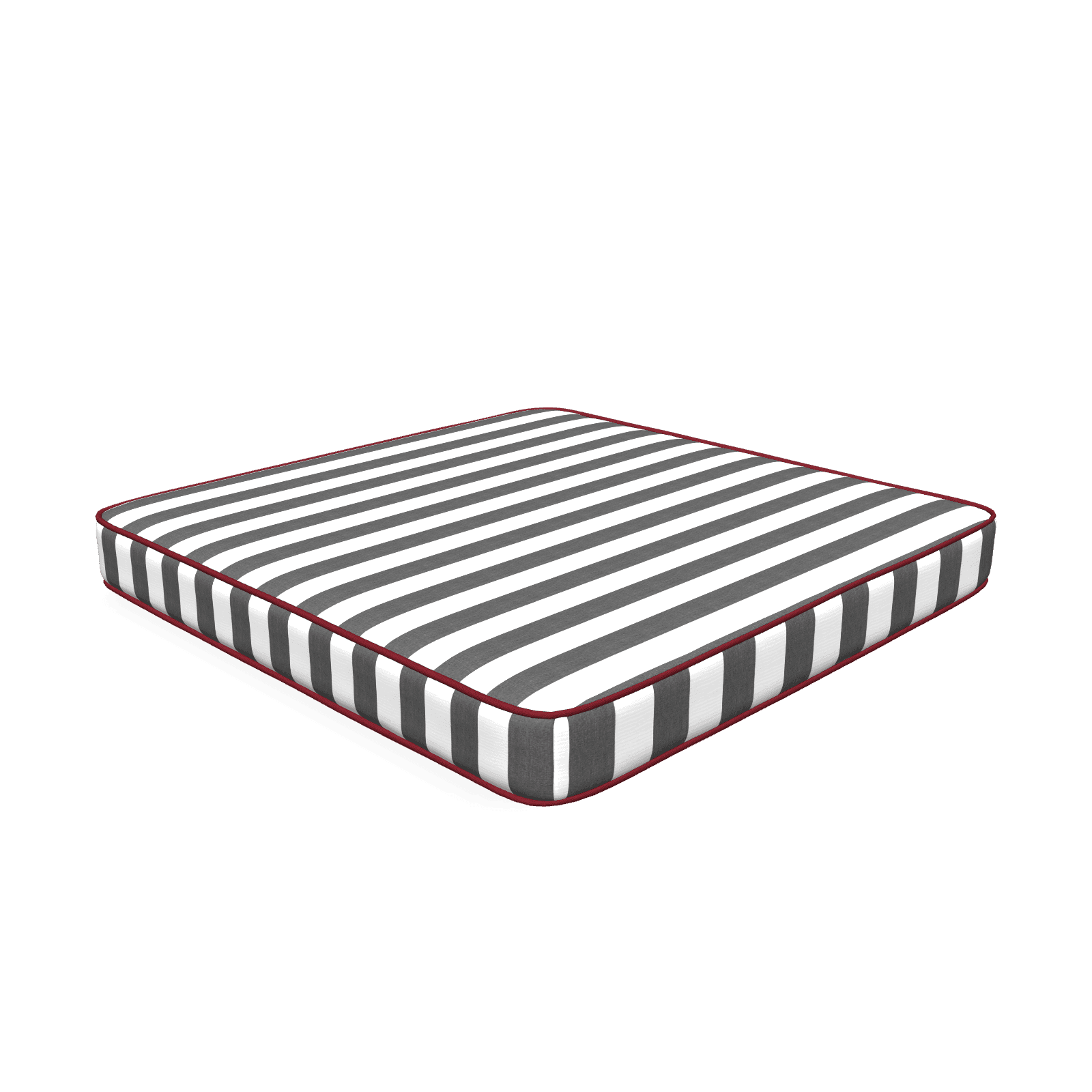 loungekussen Stripes White Black 62 x 62 x 8 cm - op maat gemaakt