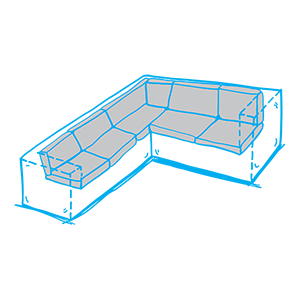 Illustratie van bank voor strakke zit- en rugkussens